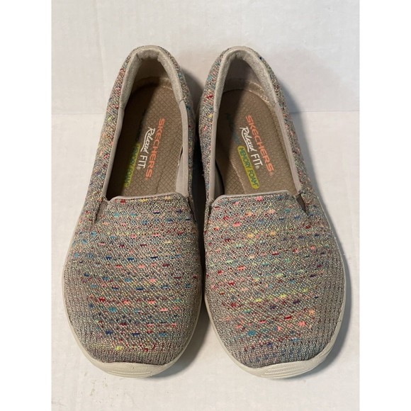 Skechers Sz 6.5 M Slip-On Sneakers Shoes Flats Multicolored Memory Foam Loafers - Picture 6 of 8